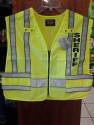 Reflective Sheriff's Ansi Class 2 207 Public Safety Vest W/ Zipper Closure, Hi-viz Yellow